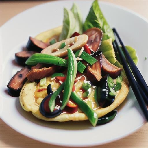 Asian duck and choy sum omelette