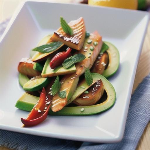 Hot-smoked salmon with sweet chilli, citrus and mint