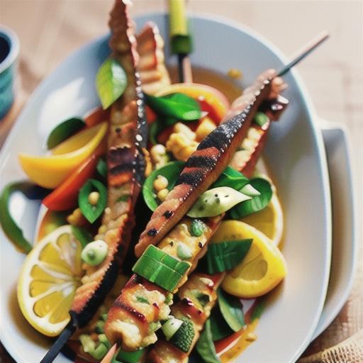 Chermoula fish kebabs with couscous