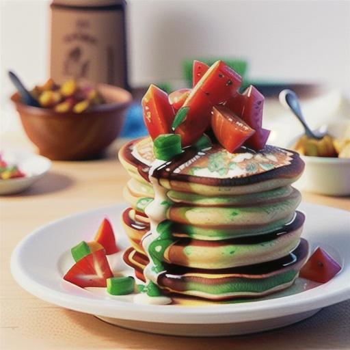 Cottage cheese pancakes with roasted capsicum salsa (low-fat)