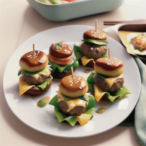 Asian-style mini beef burgers