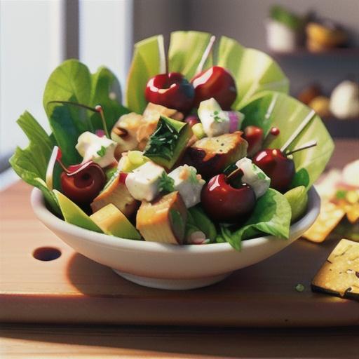 Gluten-Free Quick Chicken Salads with Cherries and Cheese