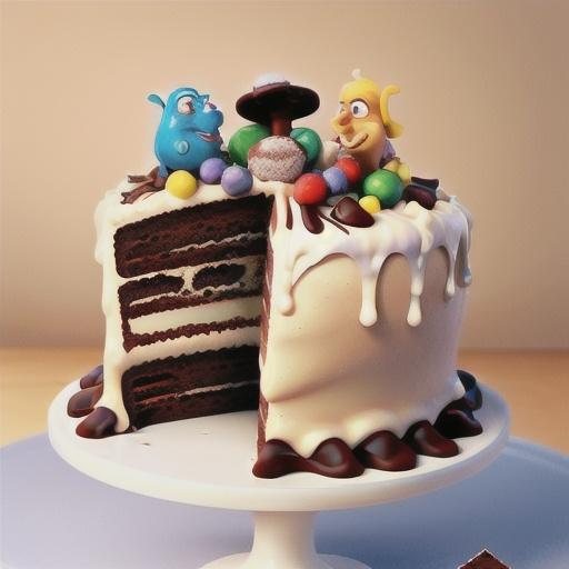 Triple-chocolate swirl cake