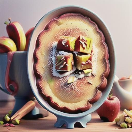 Rhubarb and apple crumble