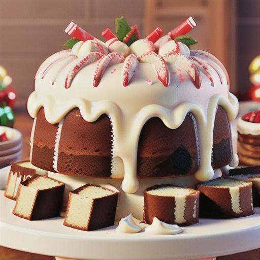 Peppermint Pound Cake with Cream Cheese Peppermint Bark Frosting