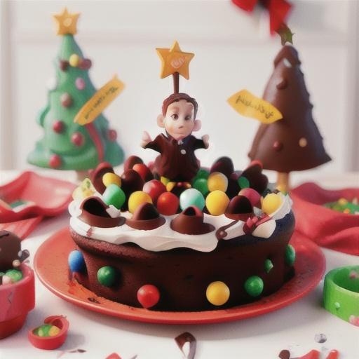 Mini chocolate Christmas cakes