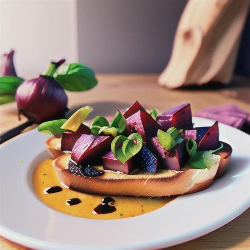 Roast-beetroot bruschetta
