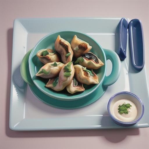 Fried Pork Gyoza with Dipping Sauce