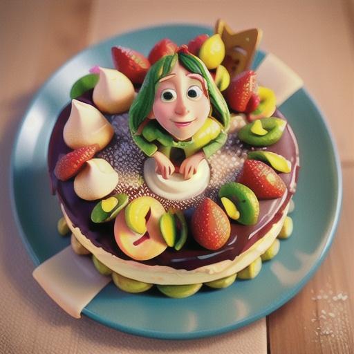 Pistachio, strawberry and peach torta