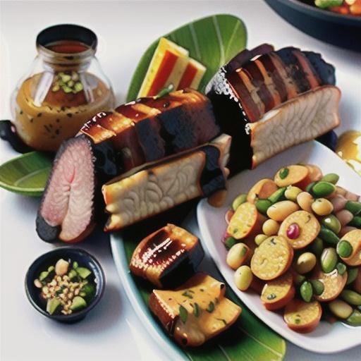 Barbecued honey mustard lamb with bean salad recipe