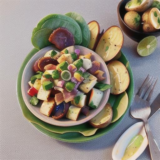 Kipfler potato and avocado salad