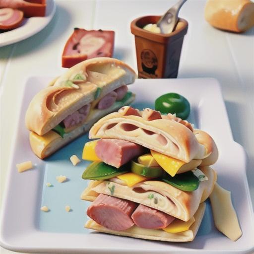 Triple cheese & ham calzone