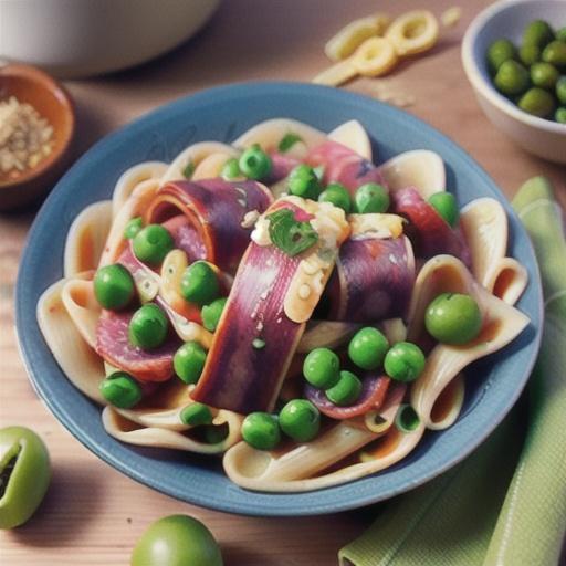 Pasta with Salami and Peas