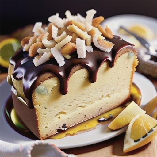 Pound Cake with Lemon Coconut Glaze
