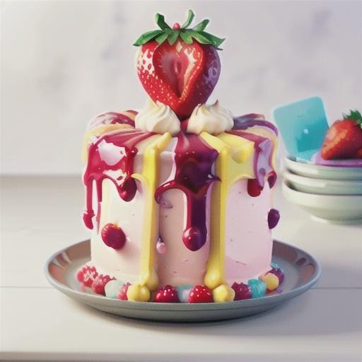 Strawberry Frosted Layer Cake