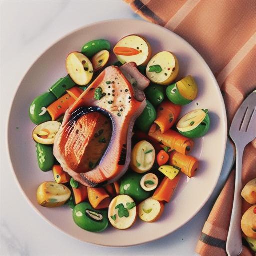 Pressure Cooker Bone-In Pork Chops, Baked Potatoes, and Carrots