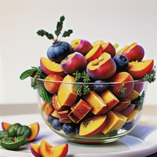 Blueberry Peach Fruit Salad With Thyme