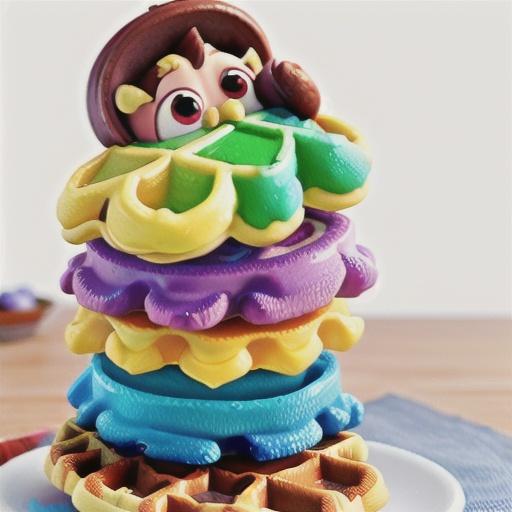 Rainbow waffles
