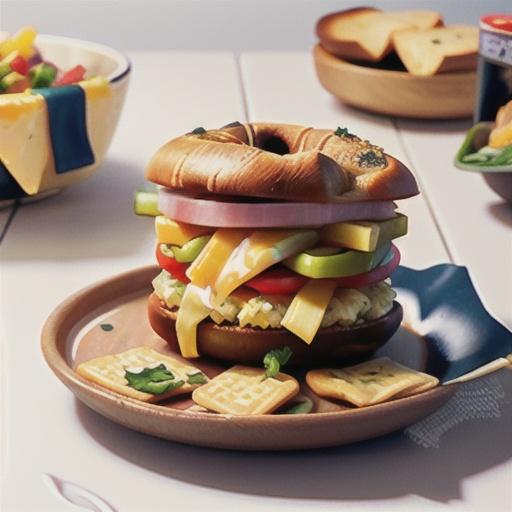 5-minute ham and cheese bagel