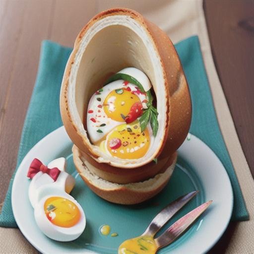 Eggs Baked in Bread Bowls