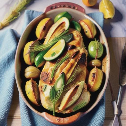 Orange and fennel baked chicken