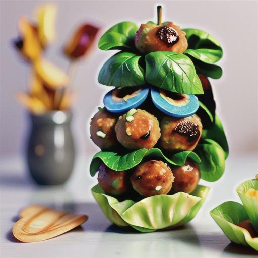 Sticky plum meatball lettuce cups recipe