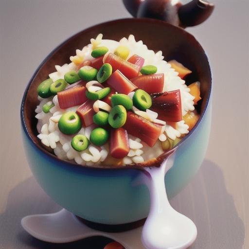 Vanilla creamed rice with rhubarb