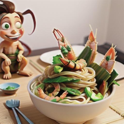 Ginger prawn soba noodles