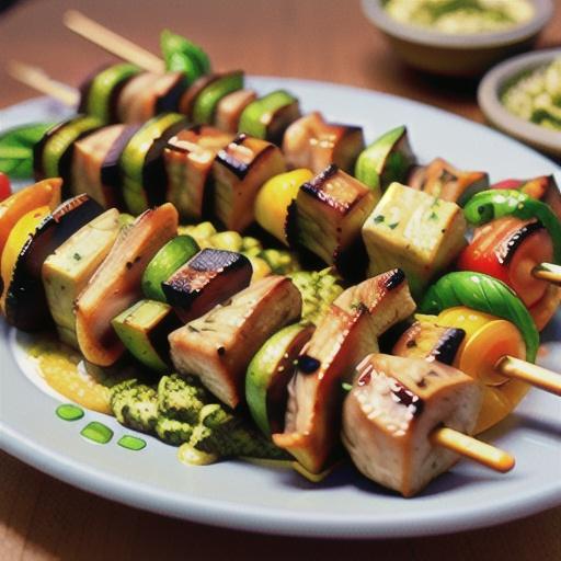 Grilled Pesto Chicken Kabobs