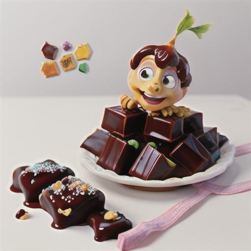 Honeycomb shards with chocolate fudge sauce