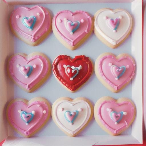 Heart Cookies Decorated with Royal Icing