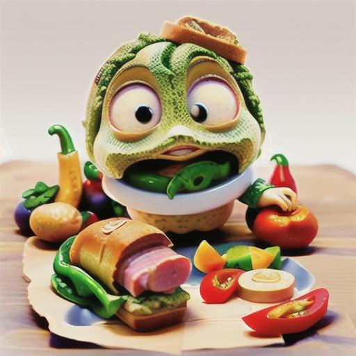 Pesto, ham & capsicum picnic cob