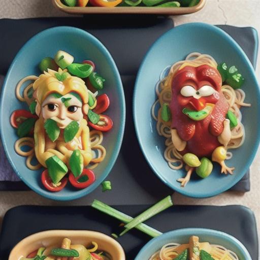 Ginger chicken and peanut noodles