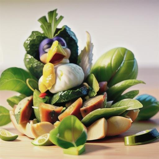 Chicken, makrut lime and lemon-grass salad recipe