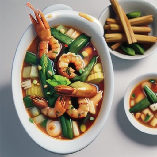 Hot and sour prawn soup