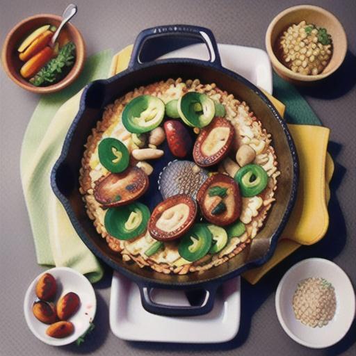 Sausage and Farro Skillet with Mushrooms and Delicata Squash