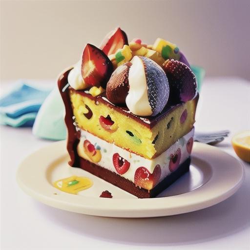 Summer fruitcake with lemon mascarpone cream