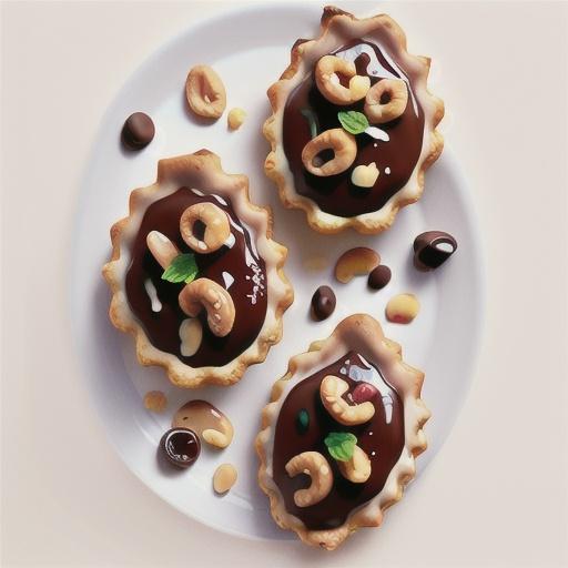 Choc ganache tarts with peanut brittle recipe