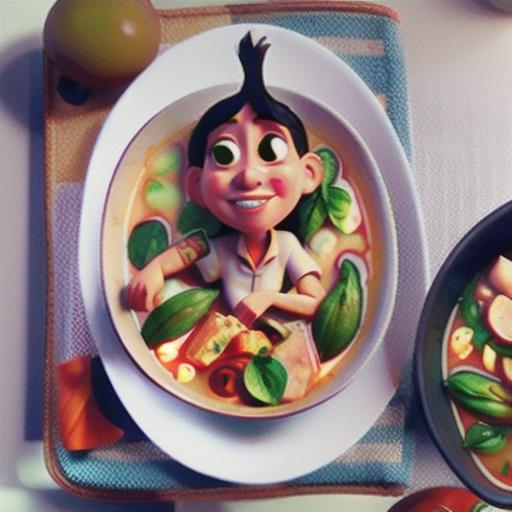 Thai red curry chicken noodle soup