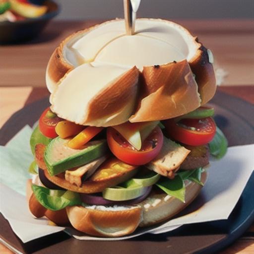 Marinated chicken club sandwich