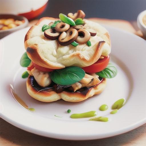 Chicken, mushroom and taleggio torta