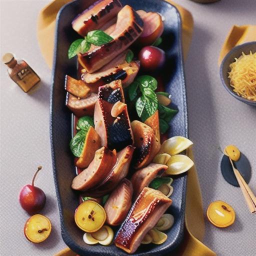 Chinese five spice pork with sticky star anise plums