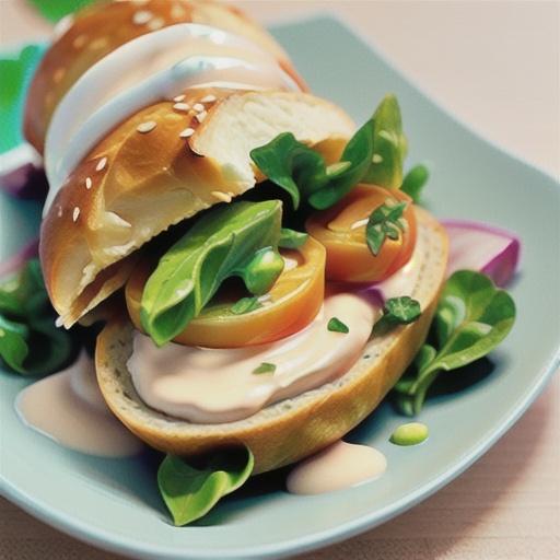 Chicken, mayonnaise and watercress rolls