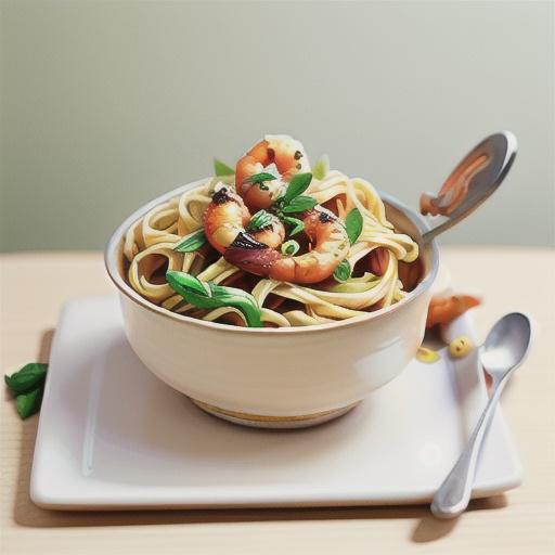 Chilli prawn linguine with tomato and fennel