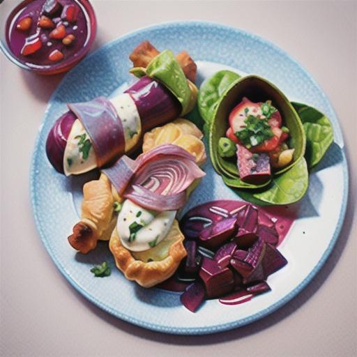 Lamb Wellingtons with beetroot & onion relish