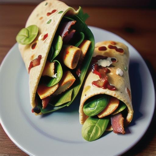 Bacon-Cheddar-Spinach Breakfast Wrap