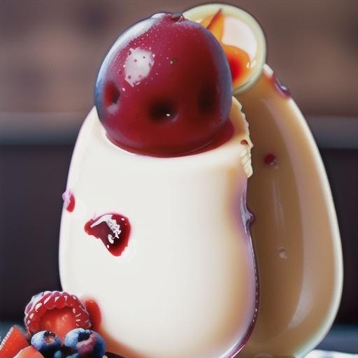 Panna cotta with boozy berries