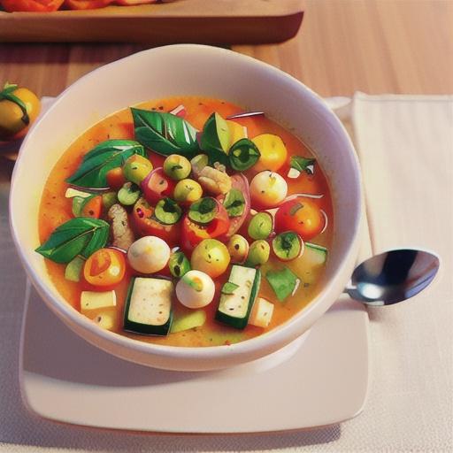 Autumn tomato and vegetable soup