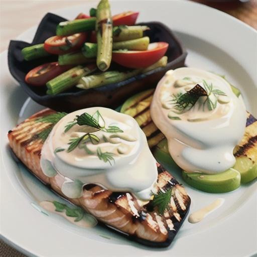 Grilled Salmon with Dill Sauce