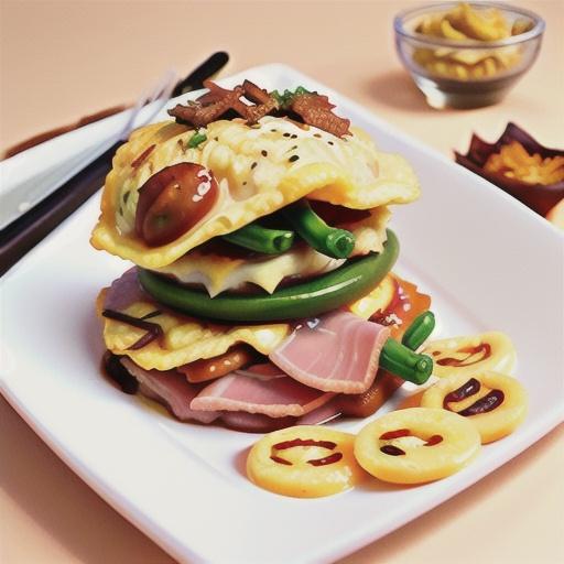 Chili Crisp Ham and Cheese Omelet